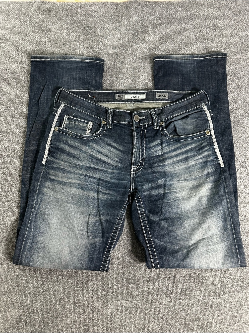 BKE Jake Mens Jeans Straight Leg Mid Rise
